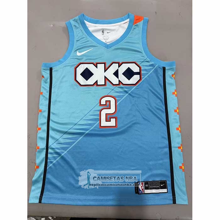 Camiseta Oklahoma City Thunder Shai Gilgeous Alexander NO 2 Ciudad 2018-19 Azul
